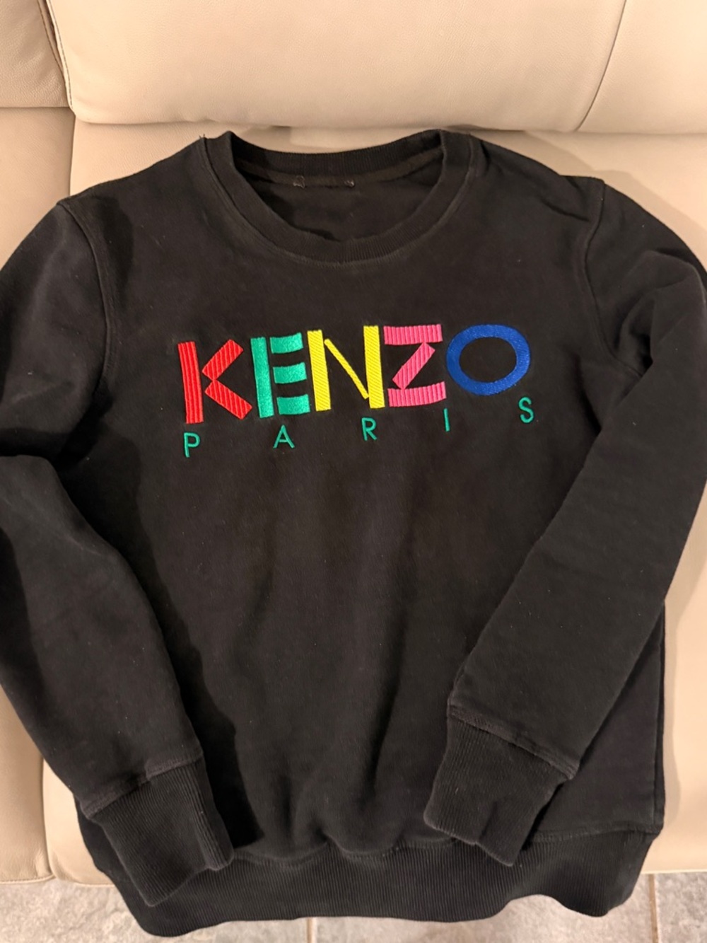Kenzo Black Sweatshirt with Multicolor Logo